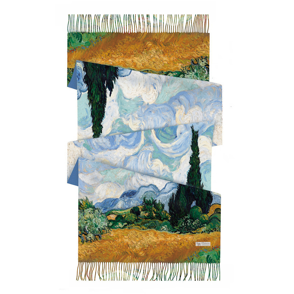 Van gogh wheatfield with cypresses