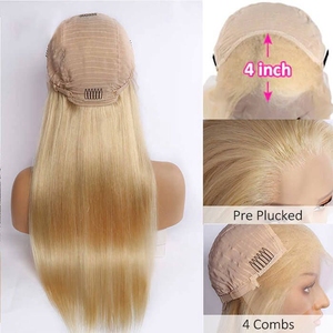 Pelucas de Cabello Virgen Natural Alineado, Listas para Enviar, Económicas, Peluca de Ondas Suaves para Mujeres Negras, Pelucas de Encaje Completo HD sin Pegamento 613 de 40 Pulgadas - Product Image 3