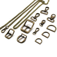 Boucle en D personnalisée en alliage de zinc durable et écologique pour sacs - Quincaillerie métallique en laiton antique pour bagages, sacs à main et accessoires de bricolage