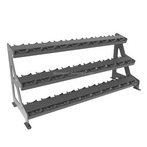 Rastrelliera per Manubri a 3 Livelli ad Alta Capacità per Palestre, Contiene 15 Paia di Manubri Rotondi ed Esagonali, Accessori da <span class=keywords><strong>Palestra</strong></span> - Product Image 2