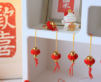 Rote chinesische Laternen Neujahr dekorative Hochzeits feier hängen Mini Lucky Hanging Lantern für Chinese Spring Festival 3cm