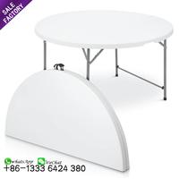 Nouveau Produit Mobilier de Salle à Manger Taille Personnalisée en Plastique Pliable Ronde Banquet Tables de Réception de Mariage