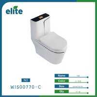 Elite Smart Toilet Elongated Ceramic Floor Mounted P-trap Siphon Flushing Modern Design White With Black Stripe - Product Image 1
