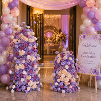 Dernière conception d'arche florale artificielle pour mariage, décoration de fond d'entrée, arrangement floral vert pour cadre de porte