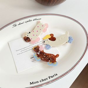 Acétate couleur contrastante sans couture fait à la main doux Triangle/géométrie femmes été nouvelle frange front petit côté pin - Product Image 1
