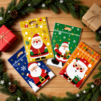 Pochette à fermeture éclair Joyeux Noël avec trou de suspension, sac cadeau festif en plastique pour emballage de bonbons, snacks et biscuits de fêtes