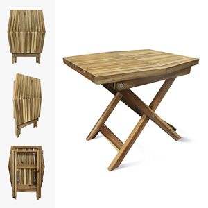 GỖ GẤP bảng, Gỗ keo nhỏ có thể gập lại cuối bàn cà phê, bán gỗ Patio bên bảng, đồ nội thất trong nhà và ngoài trời - Product Image 6