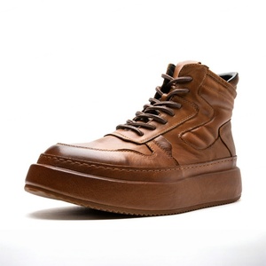 Botas de Invierno de Piel Vacuna Marrón de Alta Gama, con Cordones, Plataforma y Cuña, Antideslizantes, Estilo Moderno - Product Image 5
