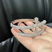 Hip-hop plein diamant argent or justice épée bracelet design de niche haut de gamme nouveau style bracelet