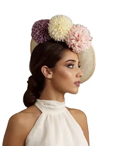 Venta directa de fábrica Mujeres Organza Fascinator Hat Floral Tea Party Wedding Hat Feather Fascinators Hat