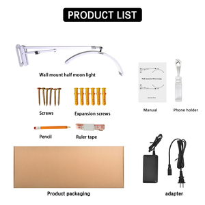 Lampe de plafond demi-<span class=keywords><strong>lune</strong></span> FOSOTO, extensible de 90 à 120 cm, lampe murale en forme de <span class=keywords><strong>lune</strong></span> pour les cils, le maquillage, la lumière de remplissage pour les tatoueurs, les salons de coiffure - Product Image 6