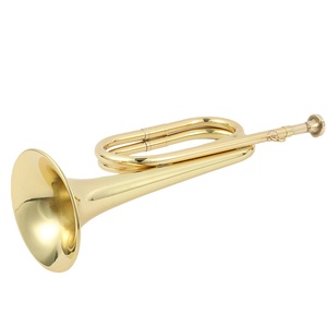 Bugle tromba con carica a gradini in ottone corno-chiamata strumento a fiato occidentale tradizionale accessorio musicale in ottone fanfara - Product Image 3