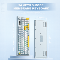 Clavier sans fil Onikuma G80 Tri-mode BT 5.0 2.4G USB-C 2000mAh, clavier de jeu silencieux à membrane, rétroéclairage RVB, 94 touches, touches PBT