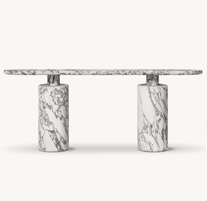 Meubles de salon modernes et luxueux, table console en pierre naturelle travertin - Product Image 4