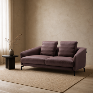 Sofá de 3 Plazas de Perfil Bajo con Cojín de Respaldo Independiente, Patas Metálicas Delgadas de Gamuza, Estilo Minimalista Italiano para Sala de Estar, Hotel, Dormitorio - Product Image 1