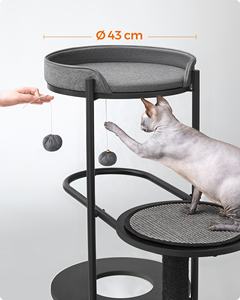 Arbre à chat multi-niveaux <span class=keywords><strong>Feandrea</strong></span>, meuble tour pour chat, griffoir de luxe pour chat, arbre à chat moderne avec boule suspendue en coton-linen - Product Image 4