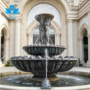 Fontana da Giardino Piccola per Esterni in Pietra Classica a Due Livelli con Scultura Intagliata per Progetti di Hotel, Piazze e Cortili - Product Image 2