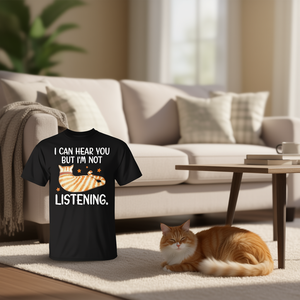 Je peux vous entendre mais je ne vous écoute pas T-shirt pour amoureux des chats - Product Image 3