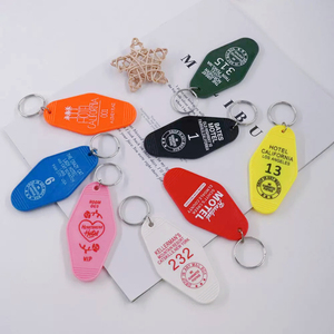 Colorful Retro Style Hotel Keychain - Customized Hotel Acrylic Plastic Keychain - Global Wholesale Keychain Labels