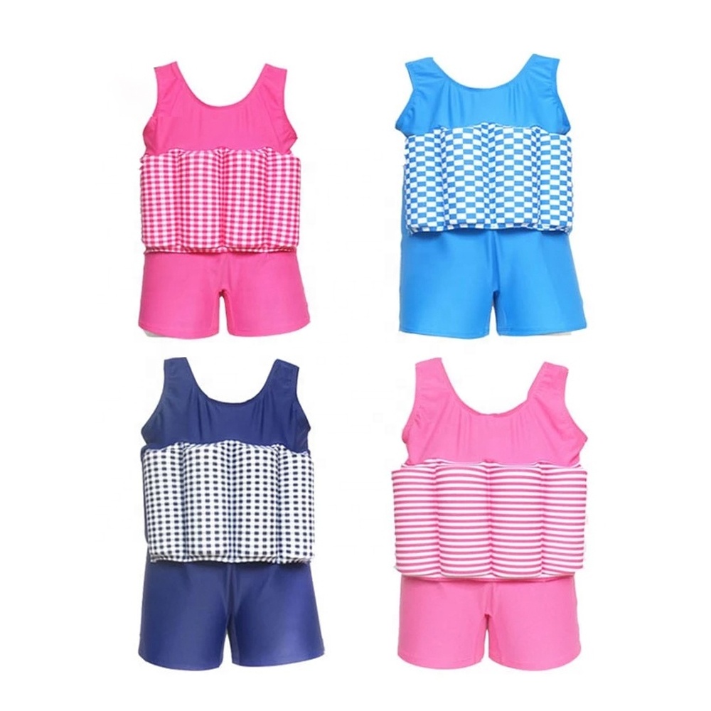 Пользовательская оптовая продажа, накидка с мультяшным принтом, плавающий купальник для малышей, детский купальник