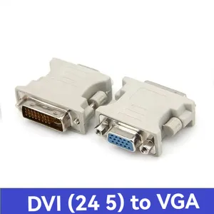 DVI 24 + 5 adaptor laki-laki ke VGA perempuan, kepala adaptor Video adaptor monitor komputer DVI ke VGA