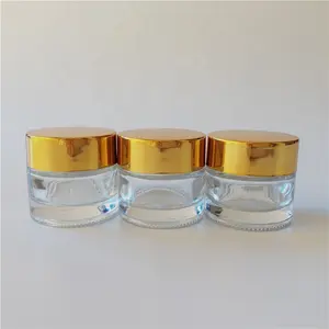 10ml Klarglas Creme glas mit Gold deckel Runde Augen Creme Gläser Kleine Gläser