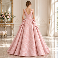 Robe de bal de soirée pour femme en jacquard floral, drapée, à volants, col cœur, bretelles larges, jupe ample, longueur ras du sol, vente en gros