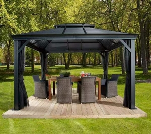 Vọng lâu trong vườn phổ biến nhất ở sân sau, được làm bằng kim loại chịu lực mạnh, với kích thước 4*4 mét và chống mưa - Product Image 2