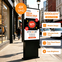 Affichage numérique extérieur 1080P |   Écran publicitaire LCD étanche IP66 de 3000 nits pour arrêt de bus et station-service
