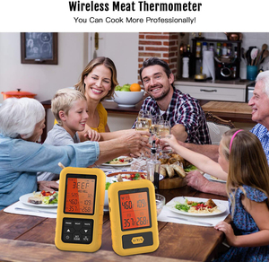 Tầm xa không dây kỹ thuật số thịt nhiệt kế bốn đầu dò nhà bếp BBQ nướng Nhiệt kế cho người hút thuốc thực phẩm giám sát nhiệt độ - Product Image 5