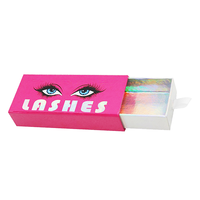 Boîtes d'emballage en papier pour faux cils et faux ongles à presser, avec couvercle et base, personnalisables avec logo, luxe 3D, en fourrure de vison rose, vente en gros