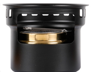 Réchaud portable en alliage d'aluminium coupe-vent avec base chauffante détachable pour camping, pique-nique, café, cuisson, barbecue - Product Image 6