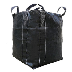 Sac <span class=keywords><strong>de</strong></span> conteneur souple FIBC HBLY noir en PP, capacité 1 tonne 1,<span class=keywords><strong>5</strong></span> tonne, épaissi, à quatre sangles, recyclable, plat - Product Image 3