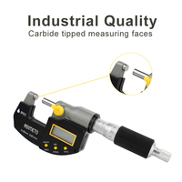 Micrómetro Robusto IP65 ASIMETO con Yunque de Carburo, Resistente al Polvo y al Agua, para Medición de Alta Precisión en Talleres de Mecanizado, en Stock