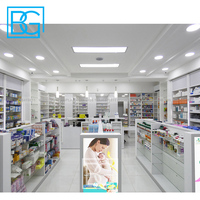 Fabricant d'armoires Étagères de pharmacie blanches sur mesure Mobilier de pharmacie au design moderne Étagère de présentation médicale