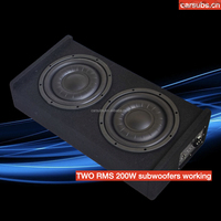 Coffre de voiture 10 pouces double caisson de basses Boîtier RMS 500W Peak 1000W Tube Strong Bass Seal 10 "Car Active Subwoofer