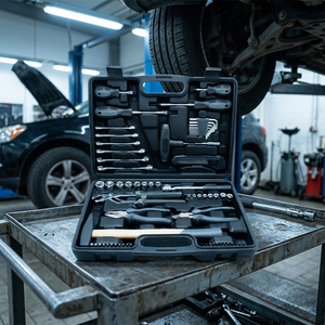 Wholesale Aotong 61PCS Carbon Steel Socket Wrench <b>Tool</b> Kit 1 Year Warranty Hard Case Packaging Customizable OEM for Home Use - Product Image 4