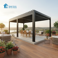 Pergola bioclimatique en aluminium de luxe Sweet Home avec toit motorisé rotatif et éclairage LED, imperméable, pour villa, cour arrière, patio