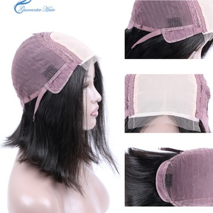 Guarantee Hair Brazilian Remy Mink Hair Bob Lace Wig Straight Wave Lace Frontal Closure Wig Natural Black Color - Product Image 4