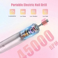 Perceuse à ongles 45000 tr/min Machine de manucure Perceuse électrique pour ongles Perceuse à ongles rechargeable