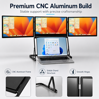 Extenseur d'écran portable pour ordinateur portable à 4 écrans, station de travail multi-écrans pour le bureau, le trading, les voyages d'affaires et la configuration de travail