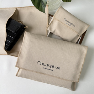 Bolsa de Regalo de Tela Reutilizable con Logotipo Personalizado, Bolsa de Sarga de Algodón con Solapa para Ropa, Zapatos, Bolsos y Cosméticos - Product Image 1