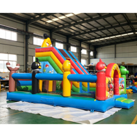 Château Gonflable Commercial d'Extérieur pour Enfants avec Toboggan et Jeux d'Attraction - Hupfburg