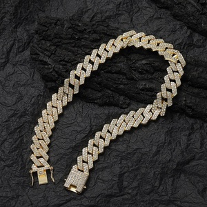 20MM Rhombusフルダイヤモンドキューバチェーンヨーロッパとアメリカのヒップホップネックレス男性用マイアミキューバチェーン - Product Image 4