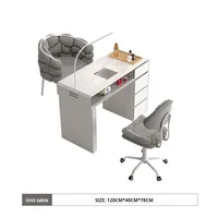 Ensemble table de manucure commerciale moderne en acier inoxydable prix spécial économique simple/double de luxe multifonctionnel salon