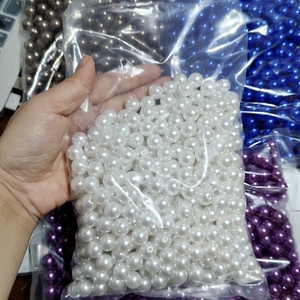 Wholesale ABS <strong>Pearl</strong> Perforated <strong>Beads</strong> in Beige White Black for DIY <strong>Jewelry</strong> Making Bracelets and Garments - Product Image 3