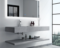 Meuble mural de salle de bain moderne de haute qualité avec évier et poignée, résistant aux rayures, pour intérieur, directement de l'usine