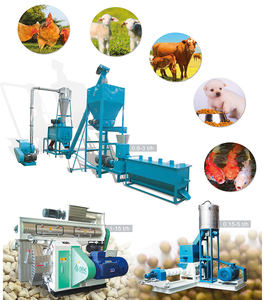 Ligne de production complète d'aliments pour volailles, durable, multifonctionnelle, avec unité de broyage, de mélange, de granulation, de refroidissement et d'emballage automatiques - Product Image 2