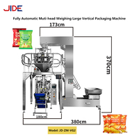 Machine de pesage, de remplissage et d'emballage verticale multi-têtes entièrement automatique à haute productivité pour sachets en plastique de chips et de bonbons