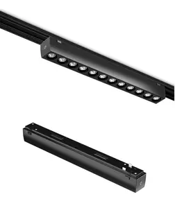 1m 2m 3m 26mm ultra thin surface mounted magnetic track rail With Linear Spot /LED Magnetic grille Light/ magnet flood light
